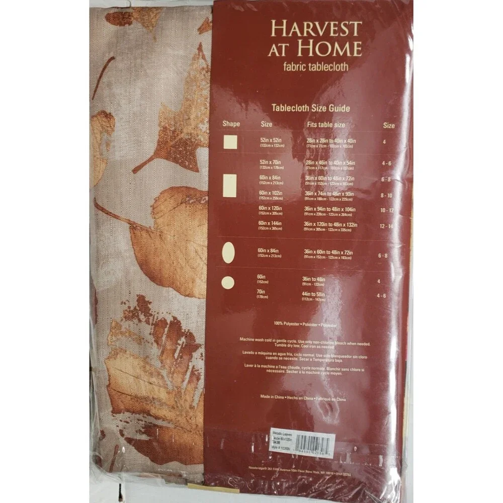 Printed Fabric Tablecloth, 60